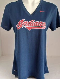 Cleveland Indians Damen Nike Dri-Fit V-Ausschnitt T-Shirt Größe M - Bild 1 von 8