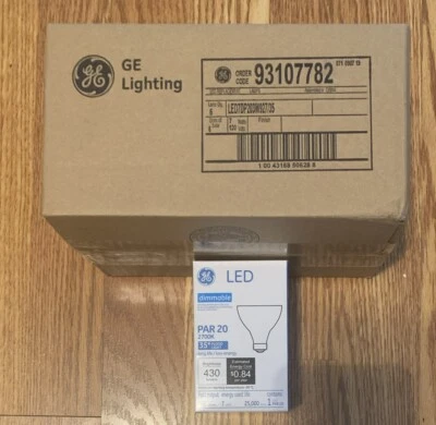 GE 93107782 PAR20 LED, Dimmable, 7W, Medium E26 Base, 2700K Bulb (Pack Of 6) - Image 1 of 4