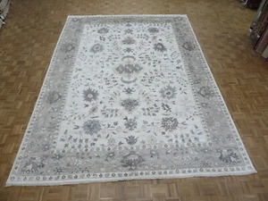 10'2 x 13'9 Hand Knotted Gray Turkish Bamboo Silk Oushak Oriental Rug G8155 - Picture 1 of 12