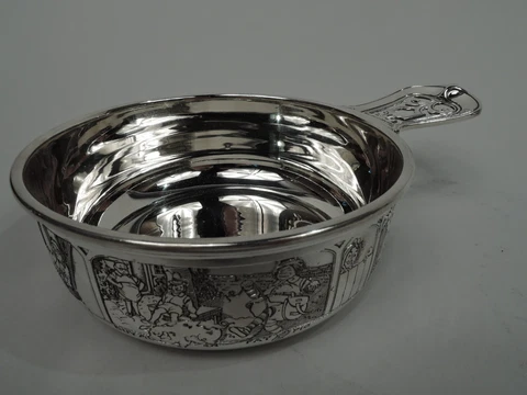 McChesney Porringer W8T10 Antique Baby Gift Bowl American Sterling Silver Cover