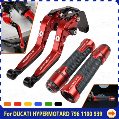 2PCS-Handle Grips Cap Brake Clutch Levers For DUCATI HYPERMOTARD 796 1100 939 - Image 1 of 4