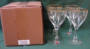 Fostoria GOLDEN SONG Water Goblets SET OF FOUR Mint in BOX More Available - Picture 1 of 4