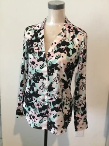 Equipment Adalyn Mint Frost Multi Size XS Long Sleeve Blouse - Picture 1 of 9