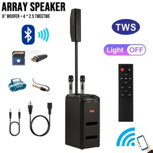 LOUD Bluetooth Line Array Speaker DJ PA System 8” woofer 2.5" tweeter w/ 2 Micro - Picture 1 of 16