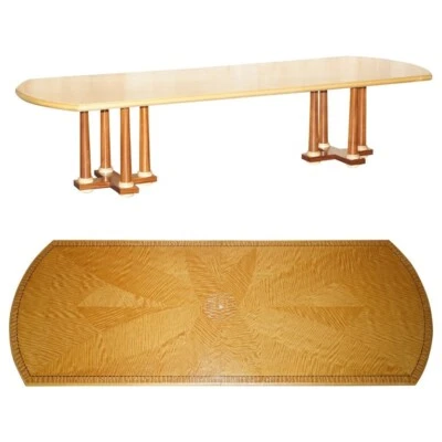 ORIGINAL HUGE 331 X 121CM ANDREW VARAH SATINWOOD & MOTHER OF PEARL DINING TABLE - Image 1 of 4