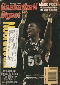 Abril 1992 Basketball Digest con David Robinson de los San Antonio Spurs en portada - Imagen 1 de 1