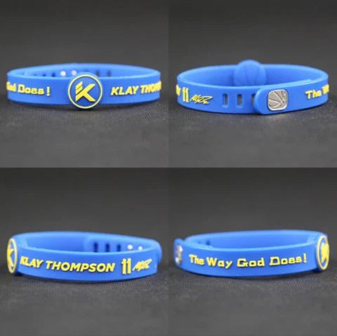 Stock 10 Kaly Thompson  Silicon Bracelet Basketball adjustable Wristband Strap Cover