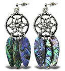 Aqua79 Dream Catcher Earrings Jewelry Authentic Hook Earrings with Natural Paua