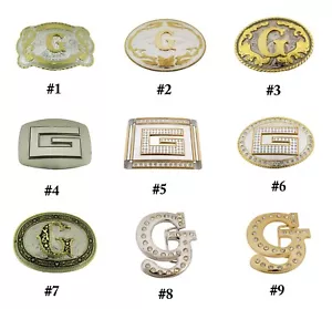 Letter Initial G Belt Buckle New Men Women Western Rodeo Cowboy Fashion Cowgirl - Picture 1 of 29