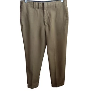 34x27 Men's Vintage Trousers 1960's Haggar Snug-Duds Khaki Flat-Front Mod Pants - Picture 1 of 16