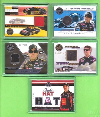 NASCAR Drivers 5 Lot Braun Nemecheck Almirola Hamlin Petty '02-08 Race Worn   A1 - Image 1 of 2
