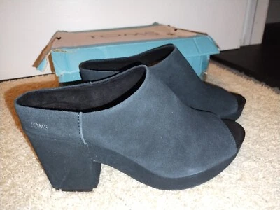 Tacones Toms Florence para mujer 9,5 de gamuza negros deslizables nuevos en caja Foto 1 de 4
