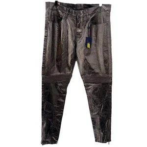 Ralph Lauren Polo Tompkins Pantalones Jeans Talla 30 Bronce Metálico Moto Cremalleras Nuevos con Etiquetas - Imagen 1 de 10
