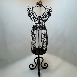 Vintage Black Metal Dress Form with Candle Holder Jewelry Display w/Door 19” - Picture 1 of 12