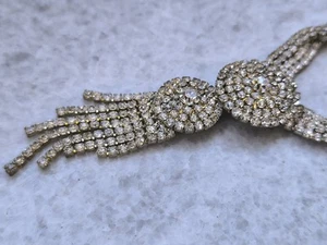 Beautiful vintage silver tone crystals necklace - Picture 1 of 9