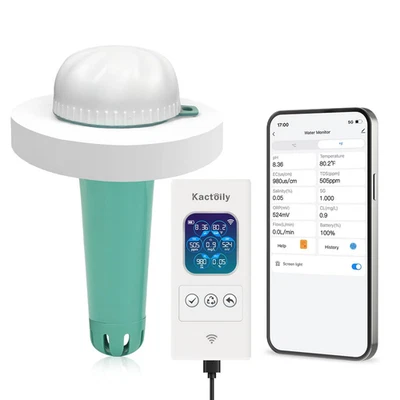 Neu Digitaler Pool Wassertester & Smart Pool Monitor für Chlor, Redox, Salzgehalt, - Bild 1 von 4