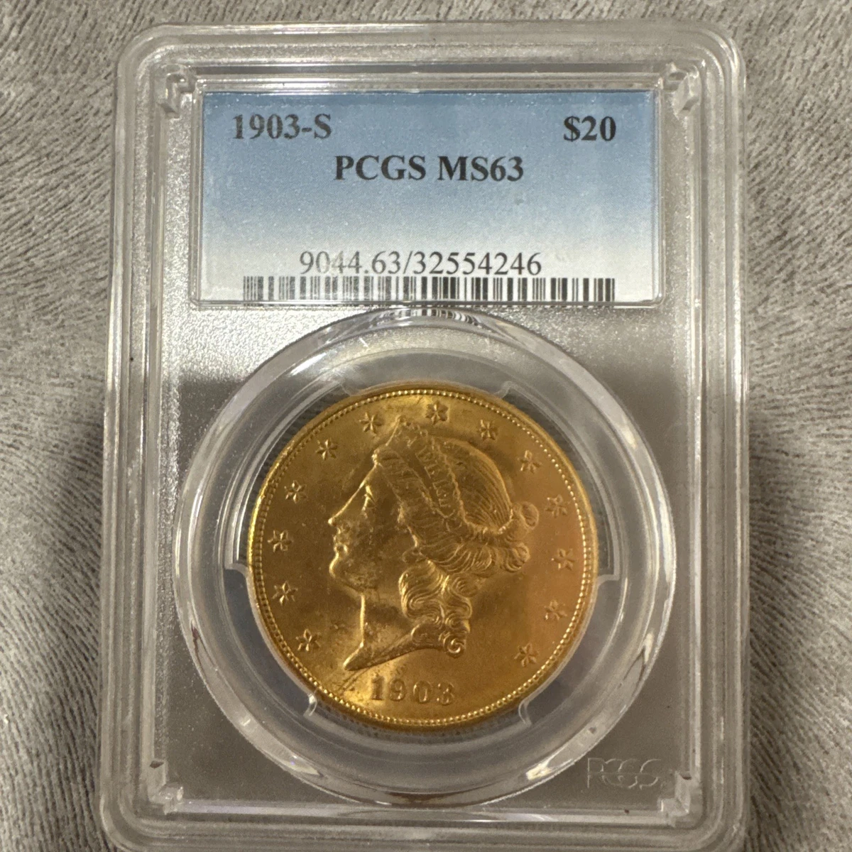 MS 63 Graded 1903 Year Double Eagle $20 US Gold Coins (Pre - 1933