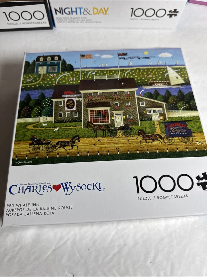 Charles Wysocki 1000 Pc Jigsaw Puzzle Red Whale Inn-Buffalo - Image 1 of 1