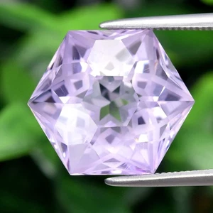 π 7.29ct 13.7x12mm VS Hexagon Natural Purple Amethyst - Unheated, Brazil Gem - Picture 1 of 4