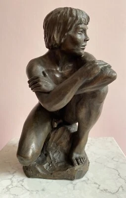 Figura Desnudo Neil Godfrey Resina Bronce 1991 Gay Erótico. Rock II. Foto 1 de 4