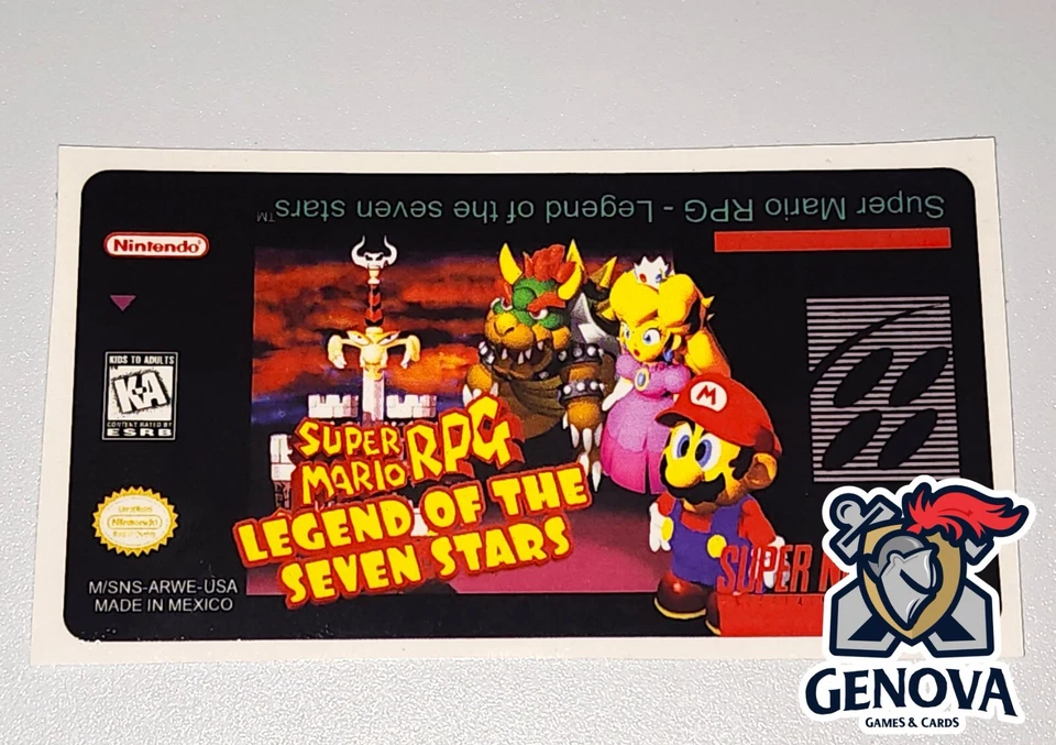 Etiqueta adhesiva de repuesto para juego Super Mario RPG Snes precortada Foto 1 de 1
