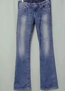 True Religion Damen Jeans Größe 27 Flap Bootcut Light Wash Denim Tall Long - Bild 1 von 7