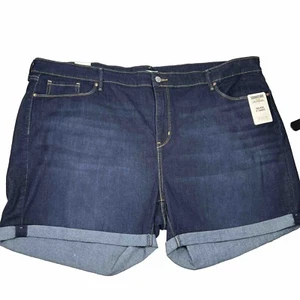 Signature Gold by Levi Strauss Womens Mid-Rise 5" Shorts SZ 24 W37 Dk Blue NWT - Picture 1 of 9