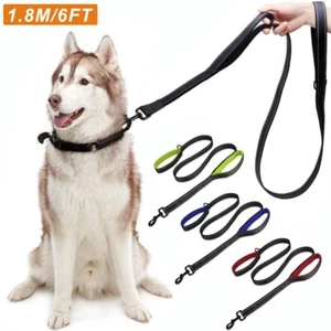 6ft Double Handle Dog Leash Heavy Duty Traffic Padded Reflective Stitching Lead - Picture 1 of 18