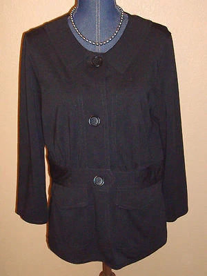 STUDIO M Black 3-Button Banded Waist Jacket Top Size XL - Image 1 of 4