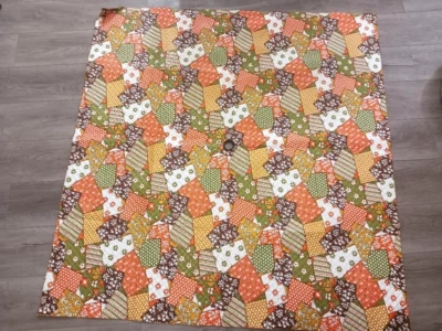 VINTAGE 70's RECTANGLE JCPenney Fashion Manor Patio Umbrella Tablecloth Retro - Image 1 of 4