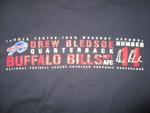 Tackled Tested Workout DREW BLEDSOE No 11 BUFFALO BILLS Quarterback (XL) T-Shirt