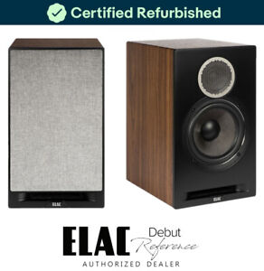 ELAC Debut Reference, 2-Way Bookshelf Speaker, MDF Cabinet, Black/Walnut - Pair