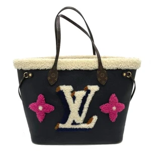 LOUIS VUITTON M56960 Shearing Neverfull MM Tote Bag Calf Leather Black - Picture 1 of 16