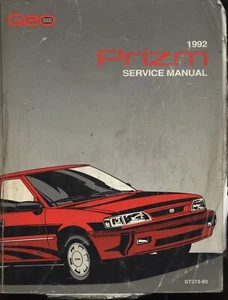 GEO Prizm 1992 ~ Manual original del taller de reparación de fábrica de GM ~ ST373-92 - Imagen 1 de 2