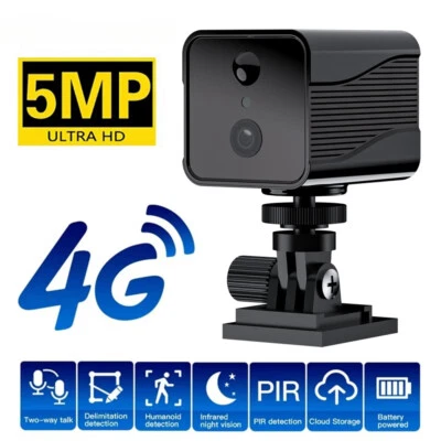 4G Sim Card Camera 5MP HD WIFI Remote Viewing Home Security Mini Cam CCTV 128G - Image 1 of 4