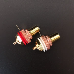 2 pz connettore presa montaggio pannello telaio RCA placcato oro RCA - Foto 1 di 6
