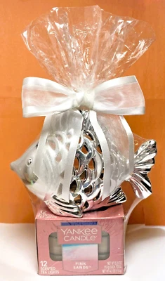 Yankee Candle 12 luces de té ARENAS ROSAS con soporte para candelabros de pescado regalo - ENVÍO GRATUITO Foto 1 de 4