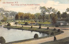 R146567 Watertown. N. Y. Rustic Bridge and Ponds. Brookside Cemetery. John Sterl