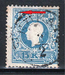 ÖSTERREICH MiNr. 15 I, PF "weißer Fleck in li. ob. Ecke", Ferchenbauer + 20,-- - Picture 1 of 1