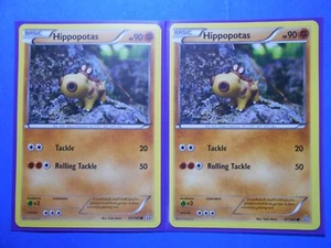 2x Hippopotas 87/160, 2x Aggron Spirit Link 123/160 Pokemon XY Primal Clash NM - Picture 1 of 3