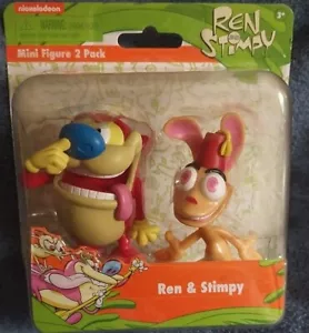 Nickelodeon Ren & Stimpy Mini Figure Set of 2 Figures, Collectible Retro  - Picture 1 of 4
