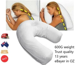 U-Shaped Side Sleeper Pro Air Neck & Back Pillow White Therapeutic Solid-Pillow - Picture 1 of 6