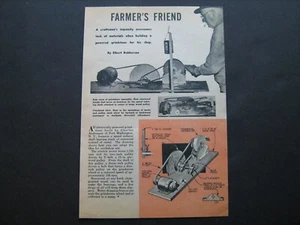"Farmer's Friend" home-made powered grindstone w/plans--original 1953 feature - Picture 1 of 1