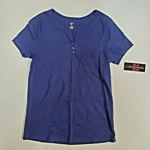 French Dressing Womens S Sleep Top Navy Blue Notch Neck Cap Sleeve PJ Top New - Picture 1 of 11