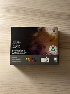 Winsor Newton Professional Watercolor Field Set 15pc Made In France NEW - Picture 1 of 4
