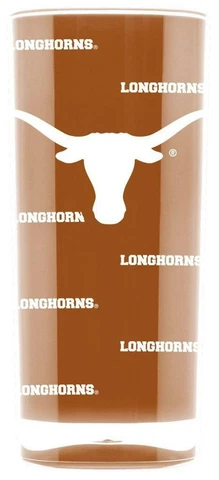 Texas Longhorns 16oz Square Insulated Acrylic Tumbler [NEW] NCAA Cup Mug Pint Cover