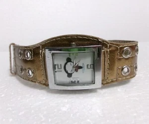 2006 PUCCA Anime Character Wrist Watch Square Face Wide Gold Band - Picture 1 of 10