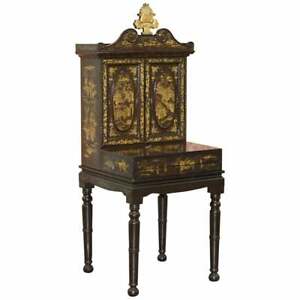 SUBLIME 19TH CHINESE LACQURERED DRESSING TABLE VANITY UNIT WRITING TABLE OR DESK