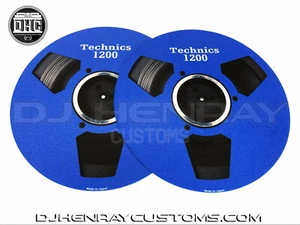 Technics Blue Reel to Reel Dj Slipmats sl1200's mk2 mk5 m3d m5g any turntable - Picture 1 of 1