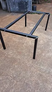 OPEN ENDED TABLE FRAME WITH DOUBLE SUPPORT BAR STEEL DESK BAR BREAKFAST ISLAND - Picture 1 of 10